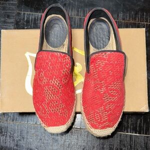 Ash Red Lace Espadrilles